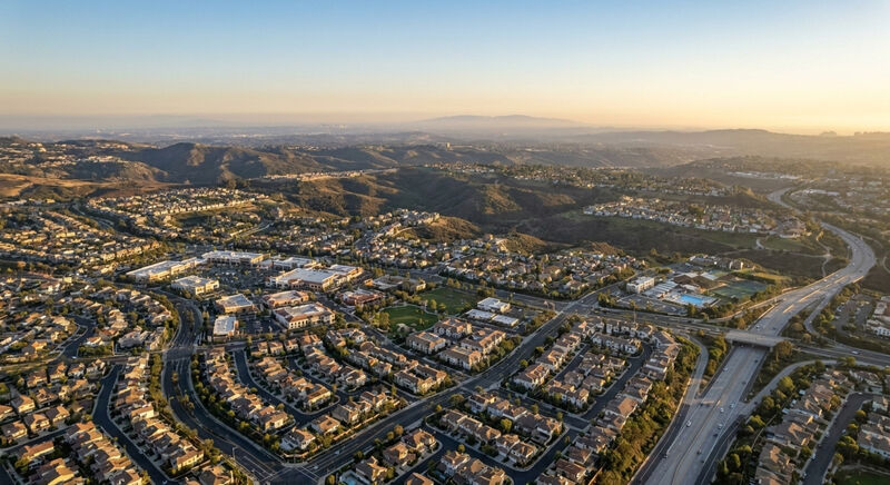 Aliso Viejo planned community homes and hills