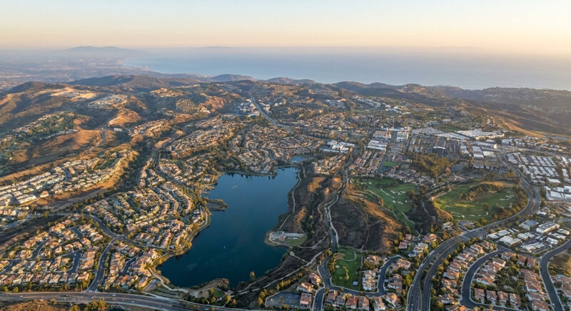 Mission Viejo suburban street and planned community
