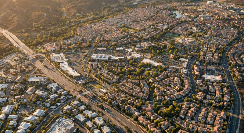 Rancho Santa Margarita aerial community and valley views