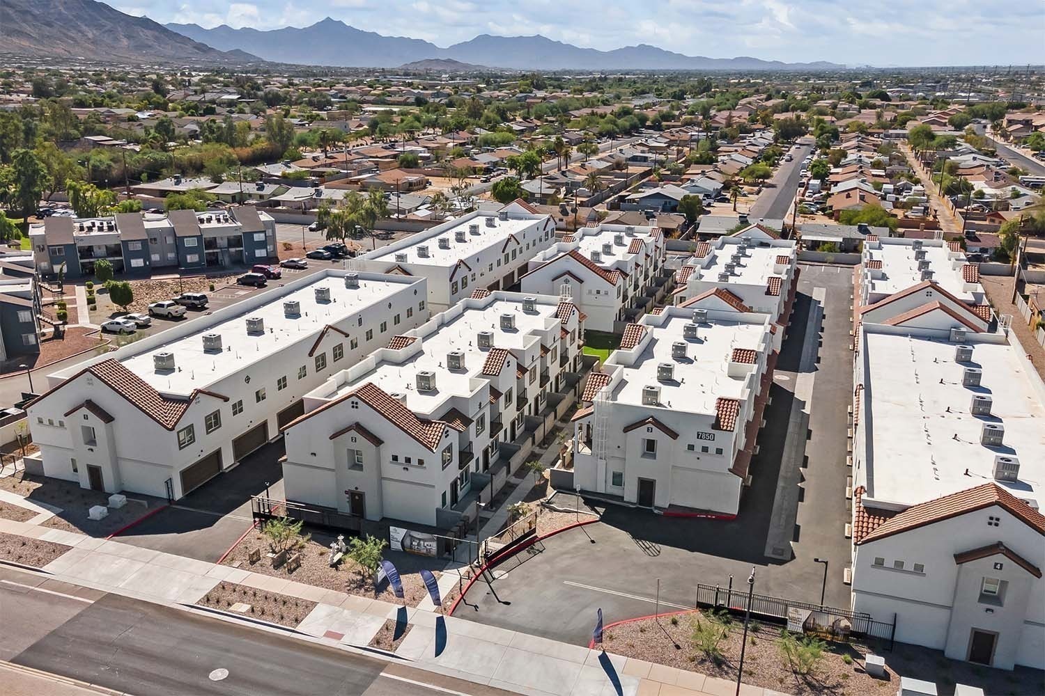 Elevation townhomes community built by NextGen Properties construction team